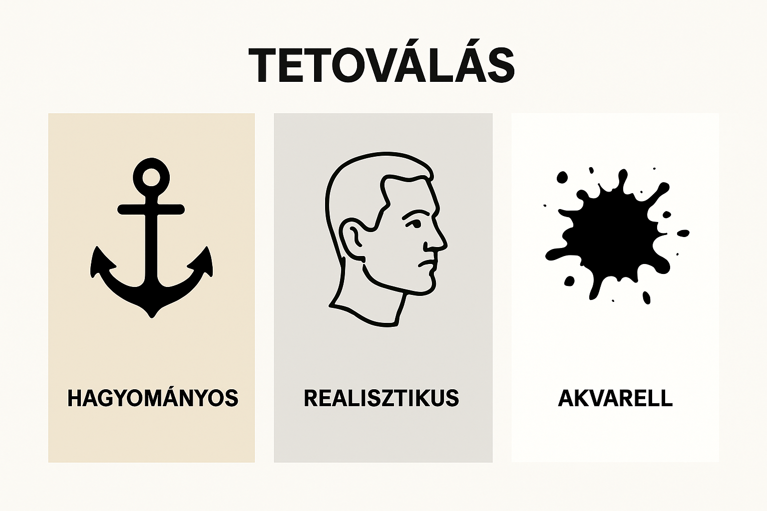 Infographic comparing three tattoo styles visually