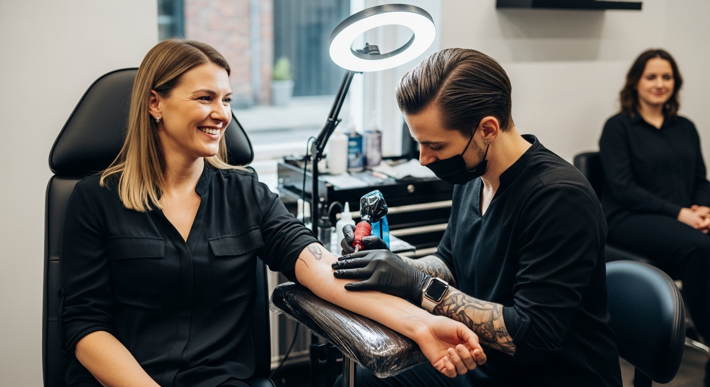 tatouage sans douleur, confort, studio moderne