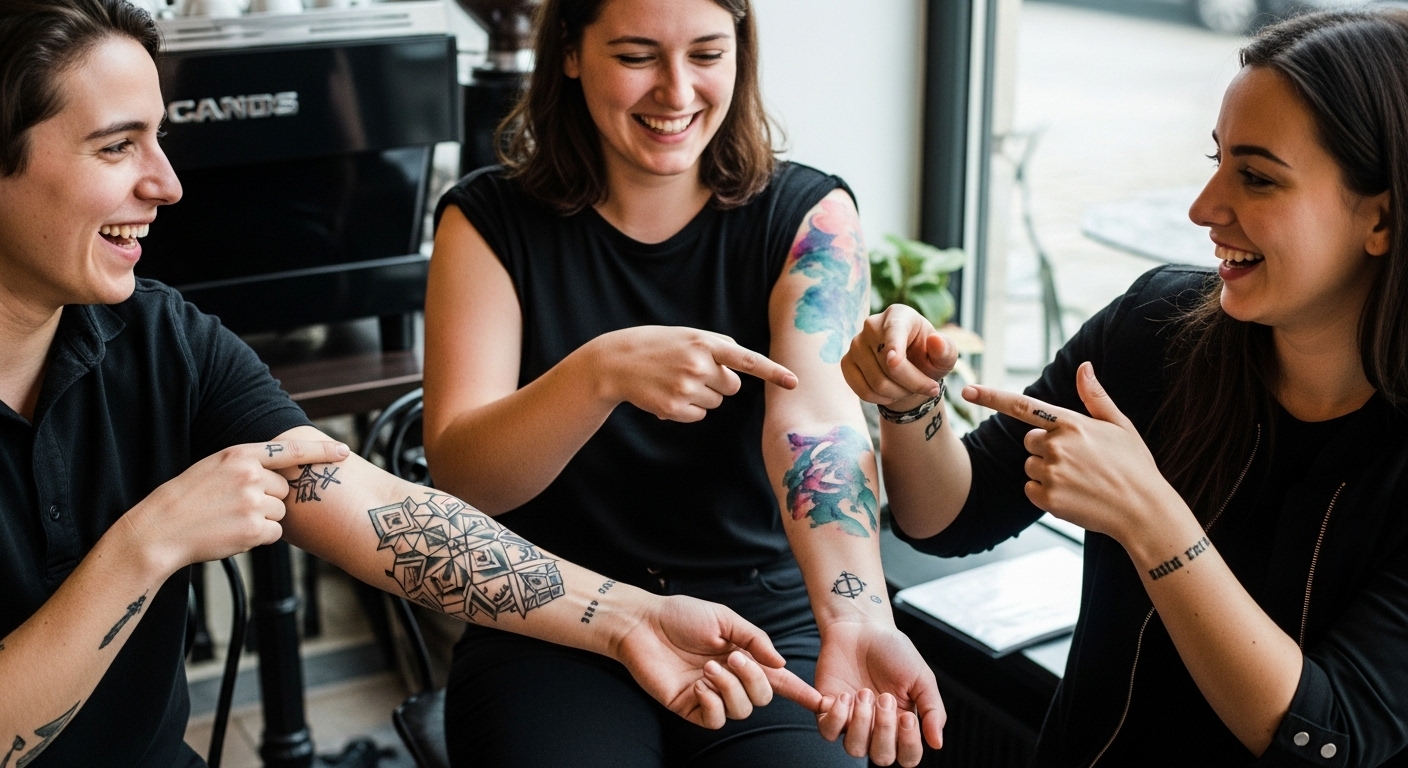 стилове татуировки приятели тенденции