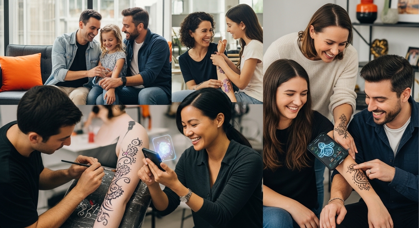 schmerzfreie Tattoo-Alternativen, temporäre Tattoos, Körperkunst