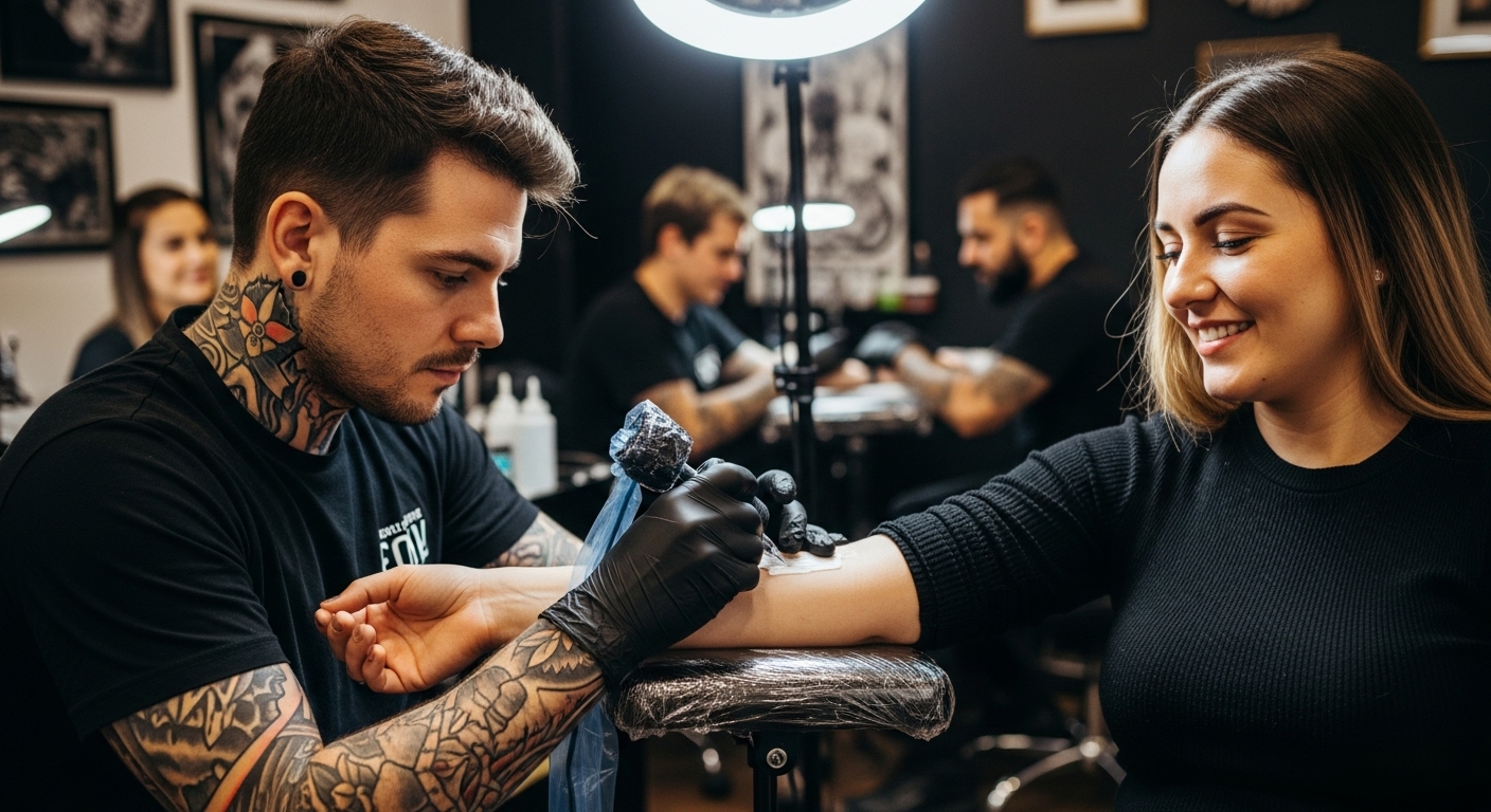 εφαρμογή αναισθητικής κρέμας τατουάζ