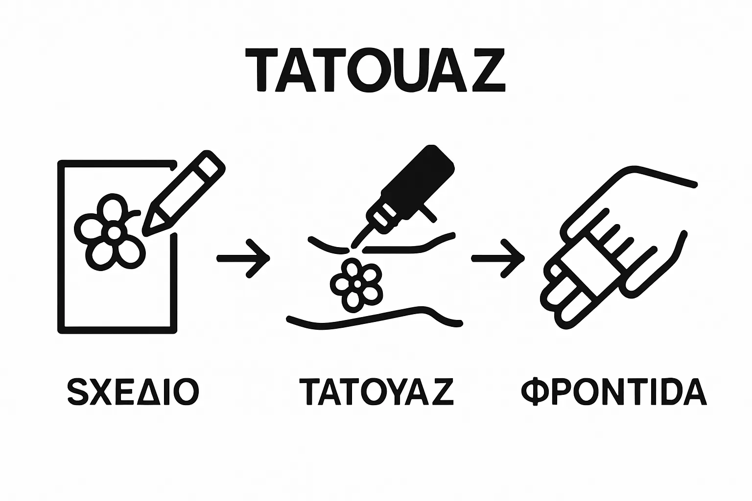 Infographic with step-by-step tattoo experience improvement process