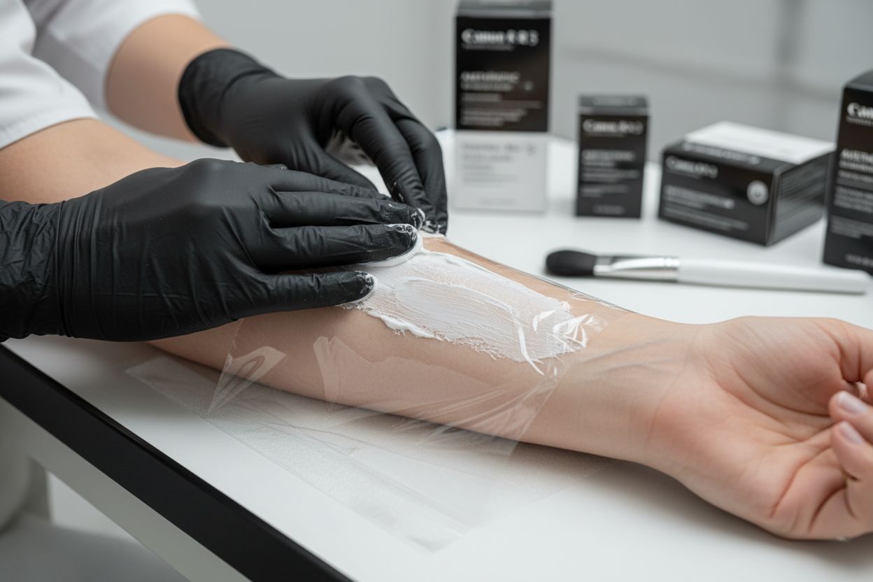 applicazione crema anestetica pelle