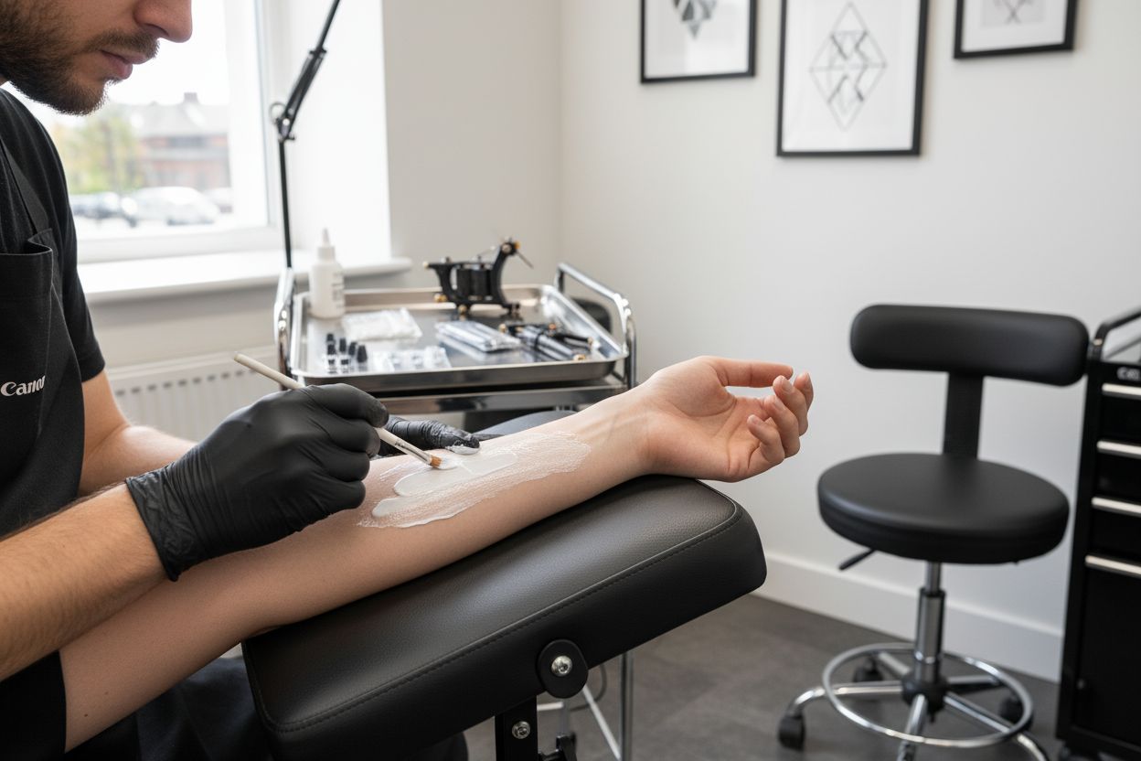 tetováló krém felvitel precízen