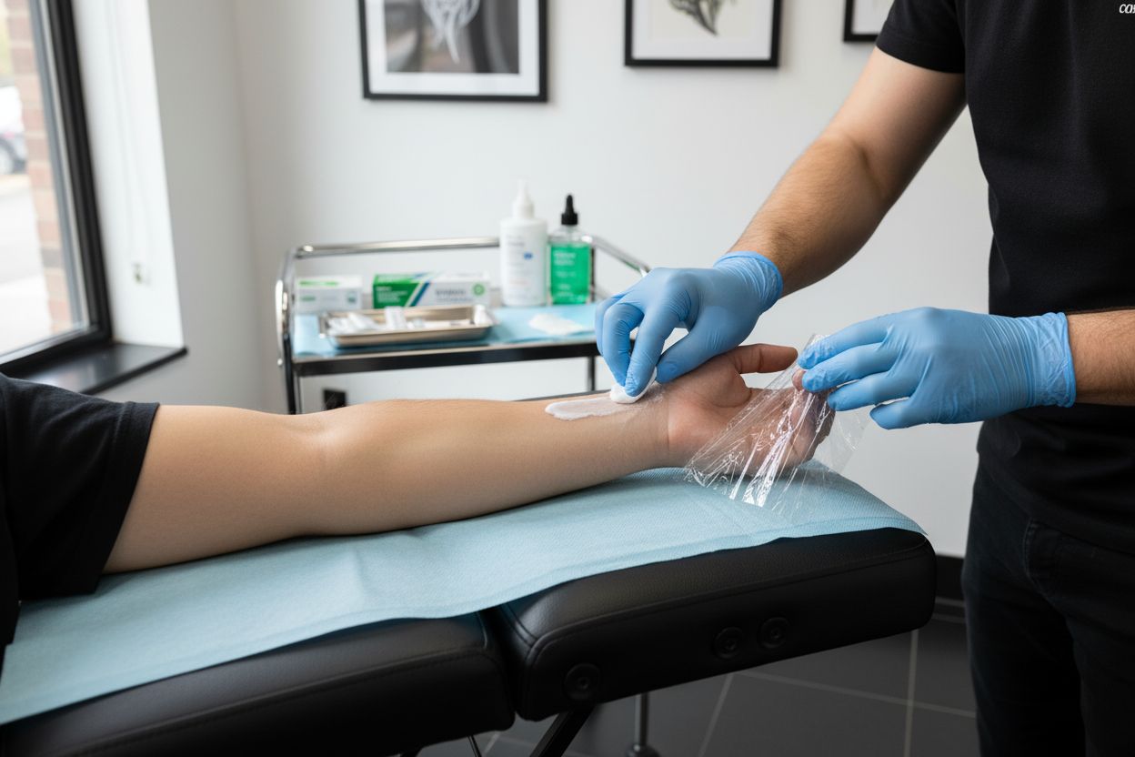 aplikácia krému tetovanie