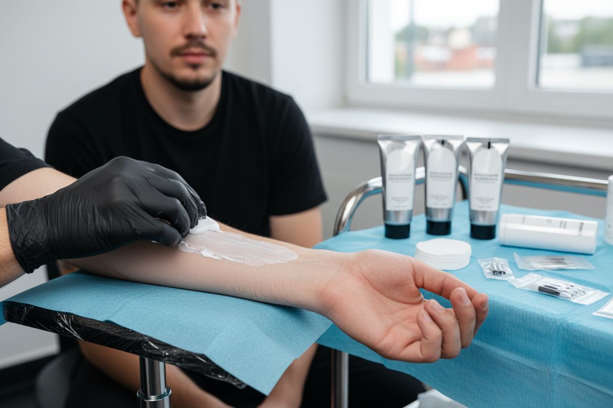 aplikácia anestetika detail ruka