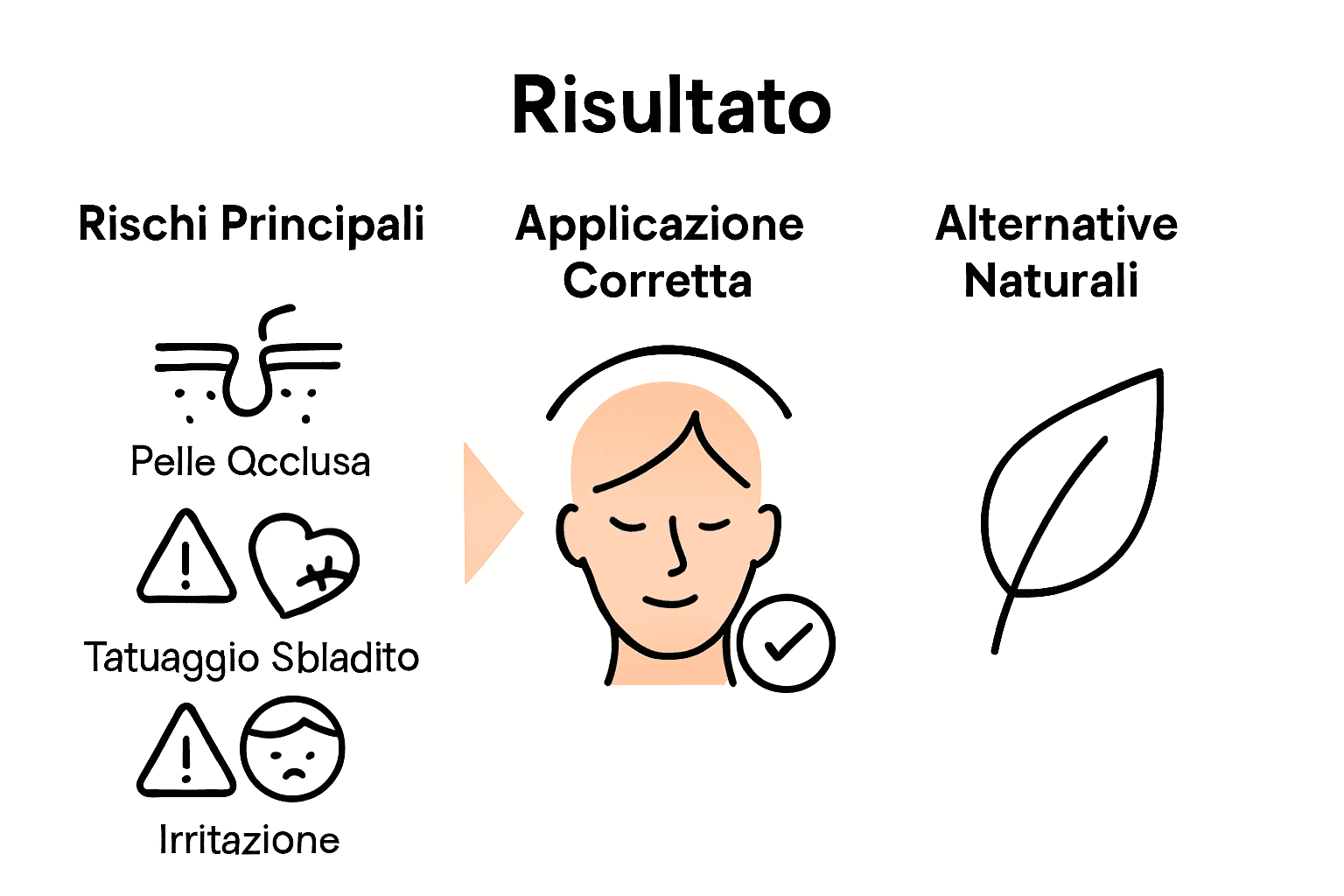 Infografica sui rischi e alternative della crema pre-tatuaggio