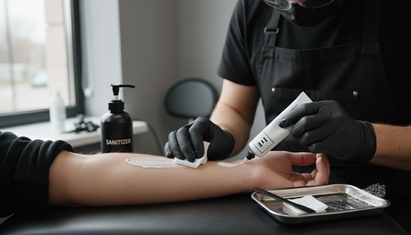 applying anesthetic cream