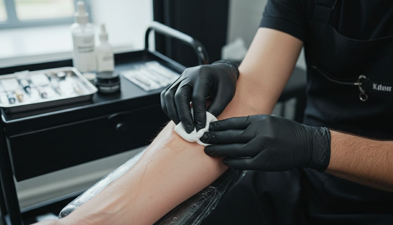 почистване кожа татуировка