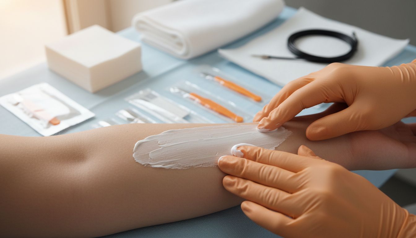 Numbing Creme Auftrag Skin