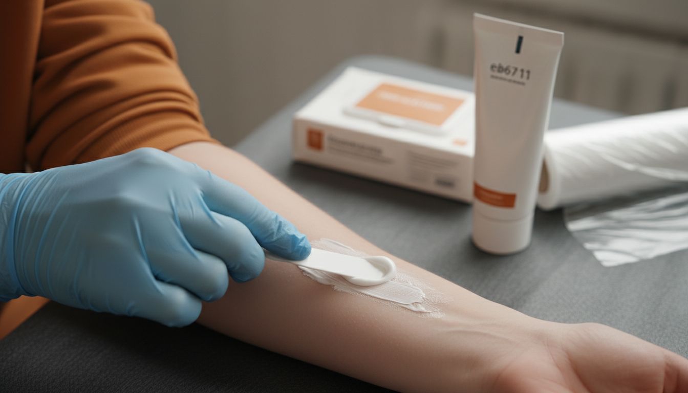 applying numbing cream