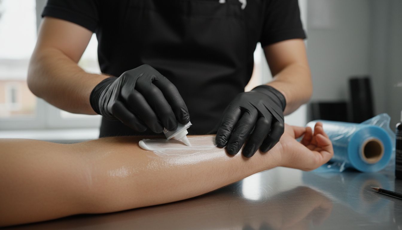 aplicare crema tatuaj