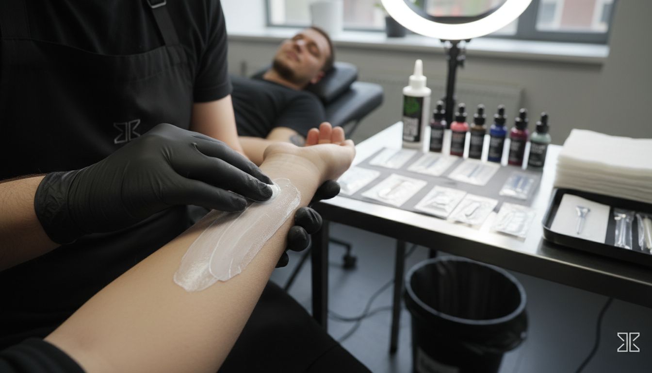 нанасяне упойващ крем татуировка