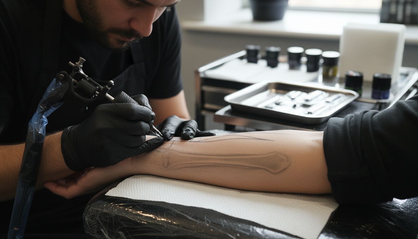 detaily tetovania koža