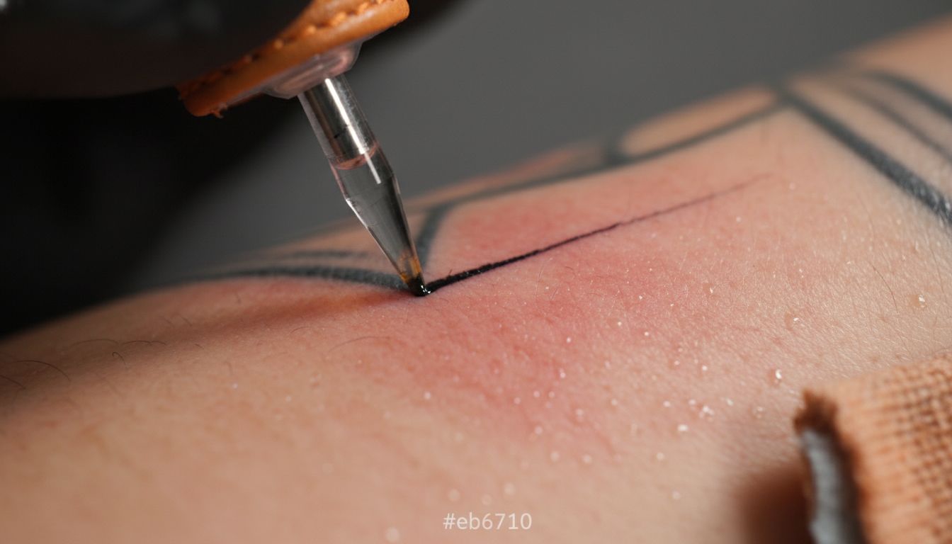 Tattoo Hautreaktion Nahaufnahme