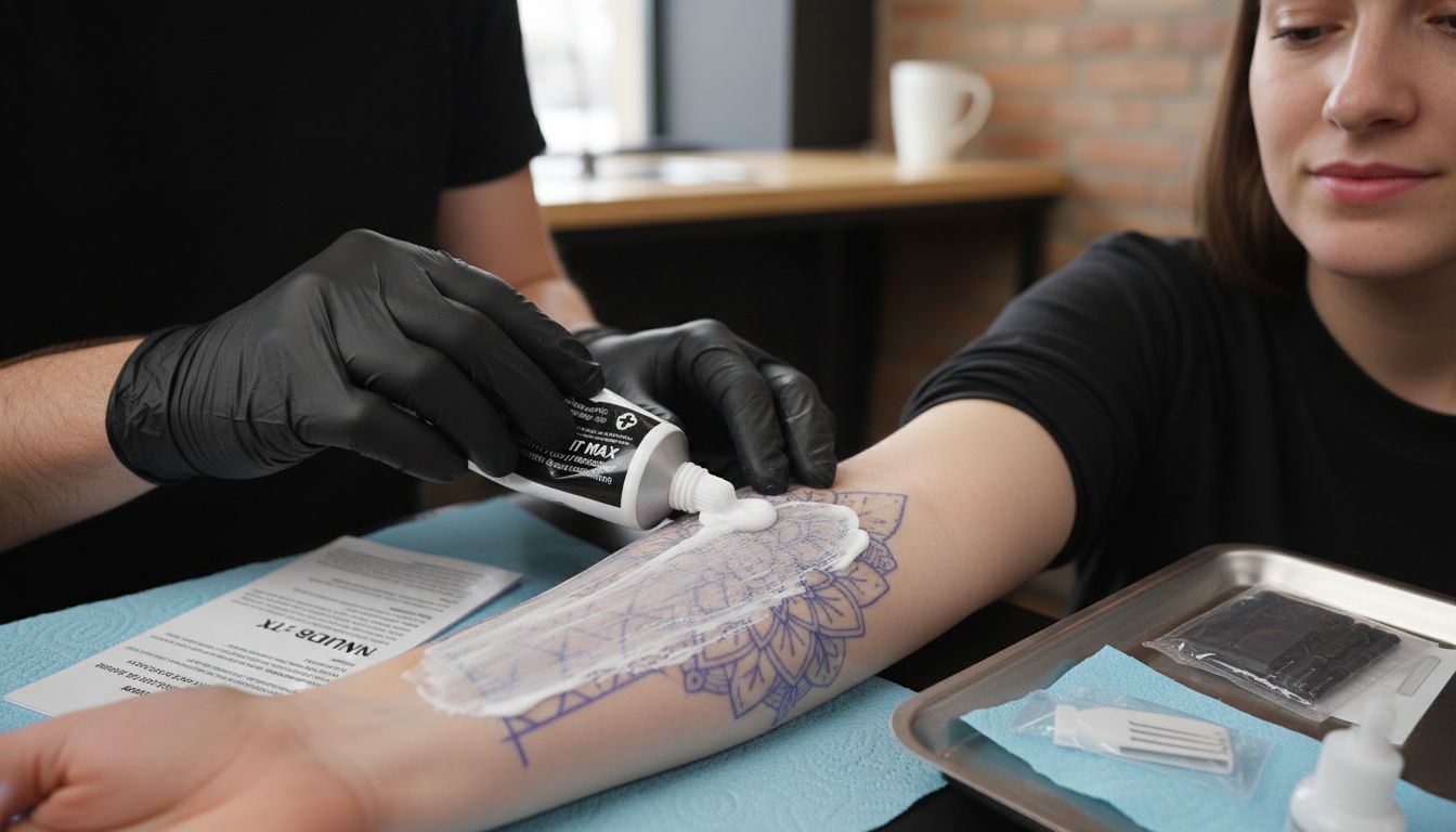 applying anesthetic cream