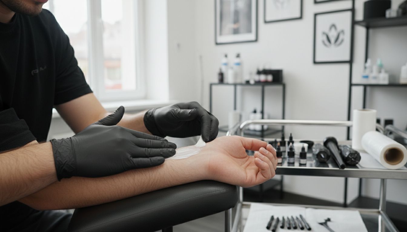 nanášanie anestetika tetovanie