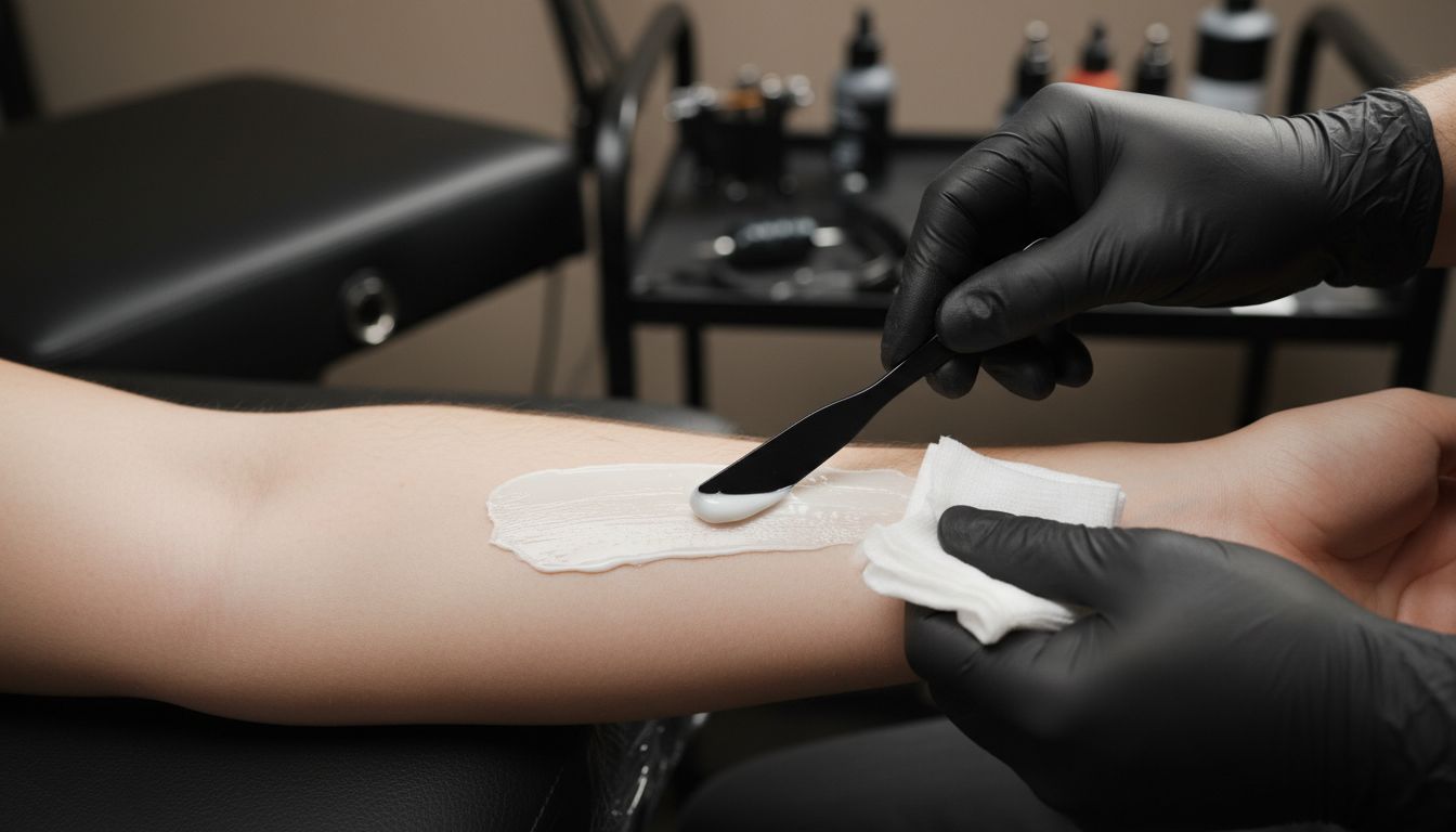 anesthetic cream tattoo application