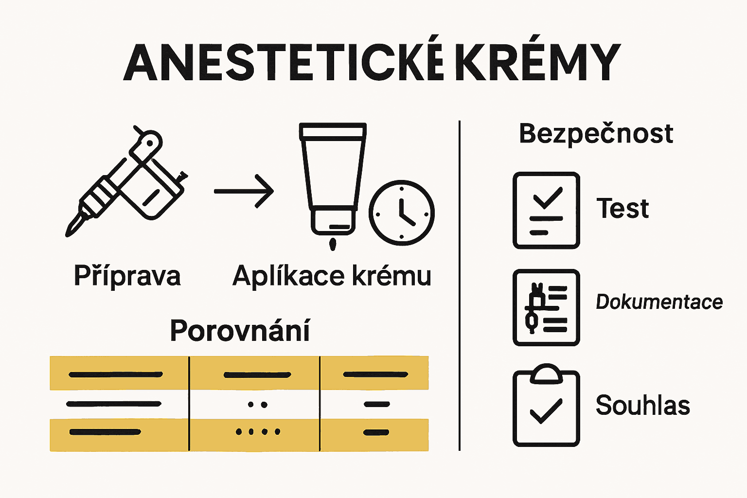 Infographic process anesthetic tattoo studio safety steps