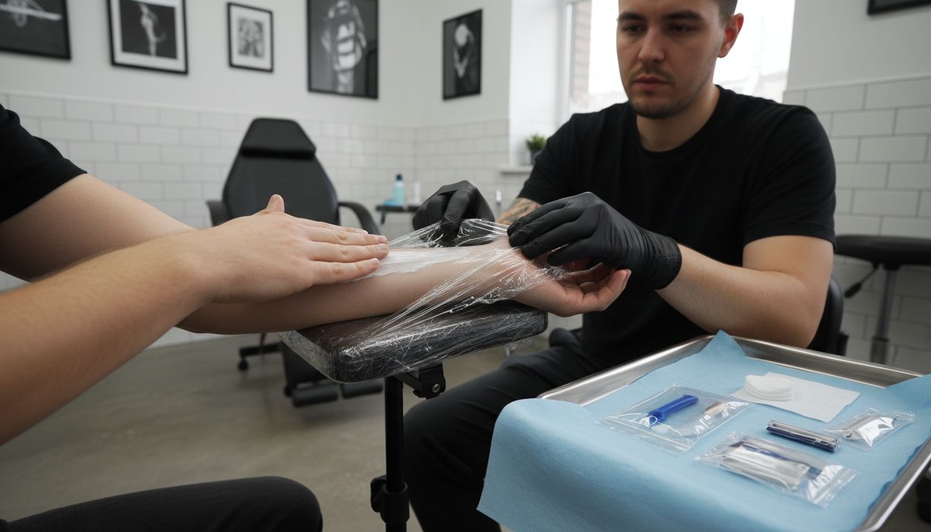 applicazione crema anestetica tatuaggio