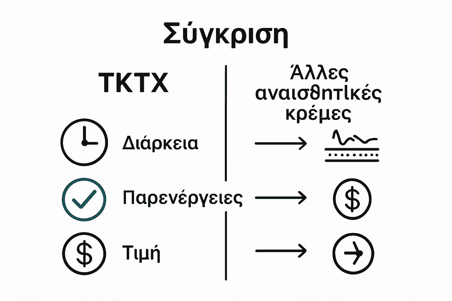Comparison infographic for TKTX vs alternative tattoo creams