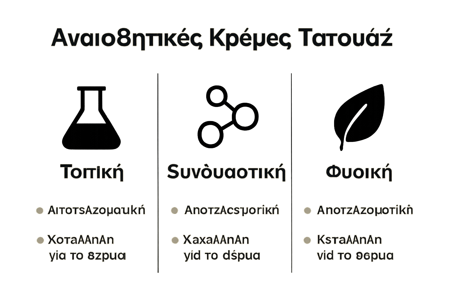 Infographic comparing local, compound, natural tattoo anesthetic creams