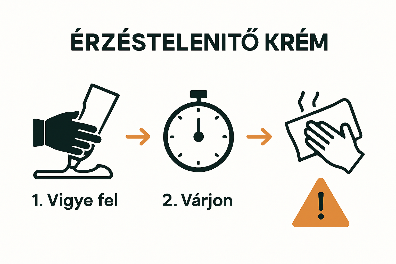 Infographic showing steps for safe numbing cream use