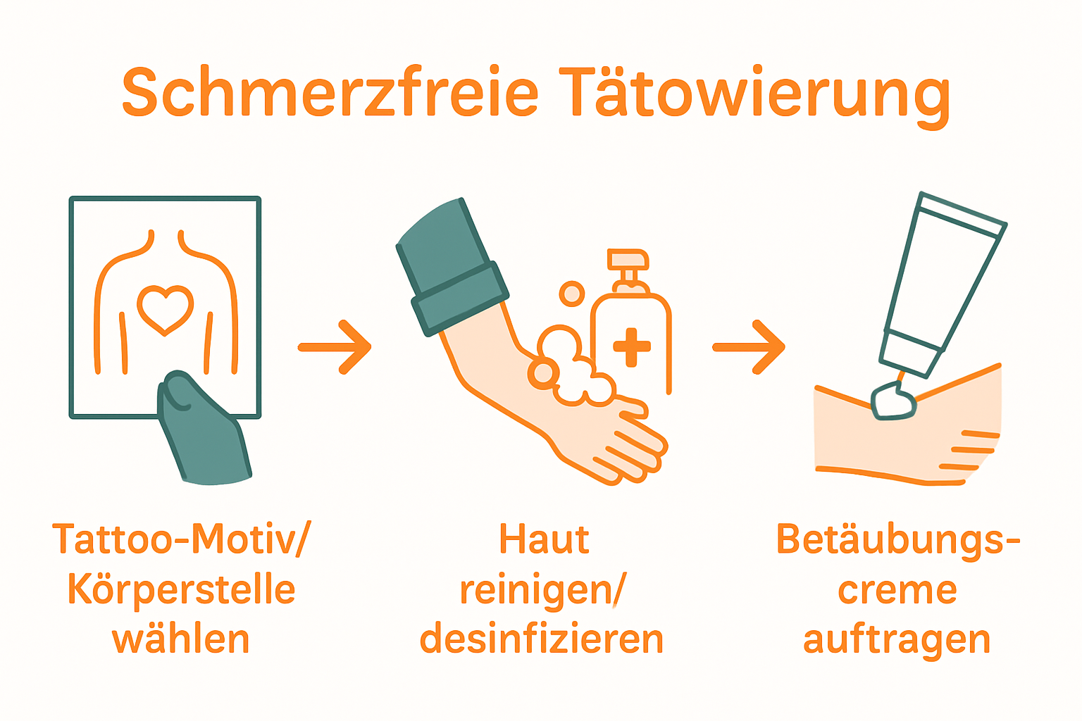 Infographic: steps for pain-free tattoo preparation