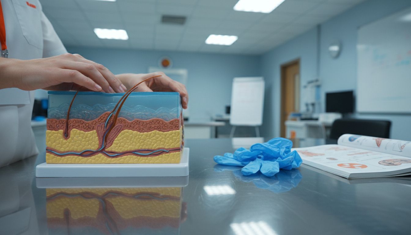 Cross-section model highlights the dermis layer