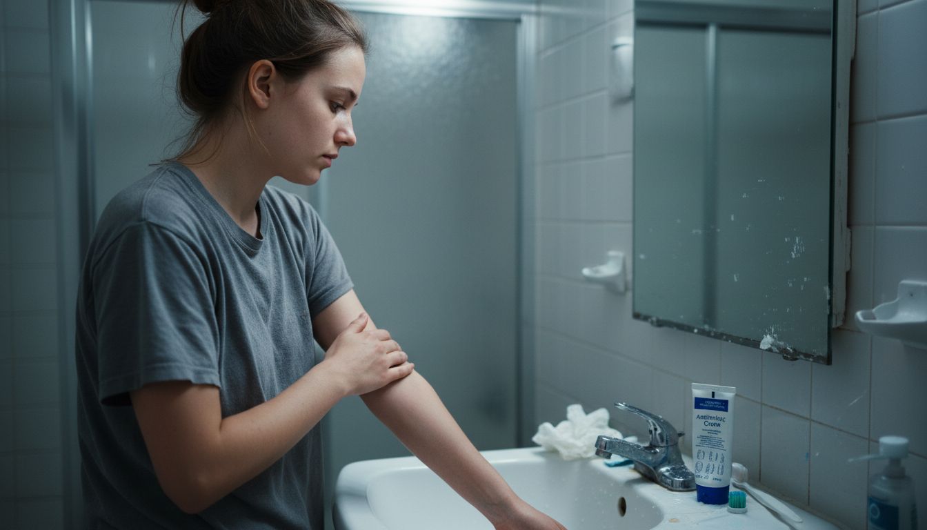 Checking skin after anesthetic application