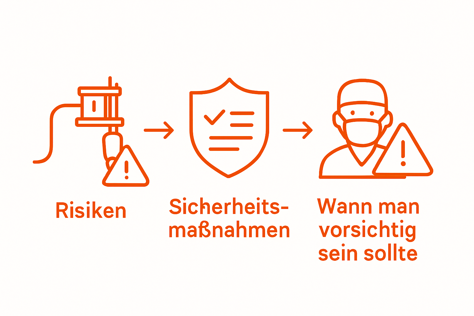 Infografik: Risiken und Sicherheitshinweise bei der Anwendung von TKTX