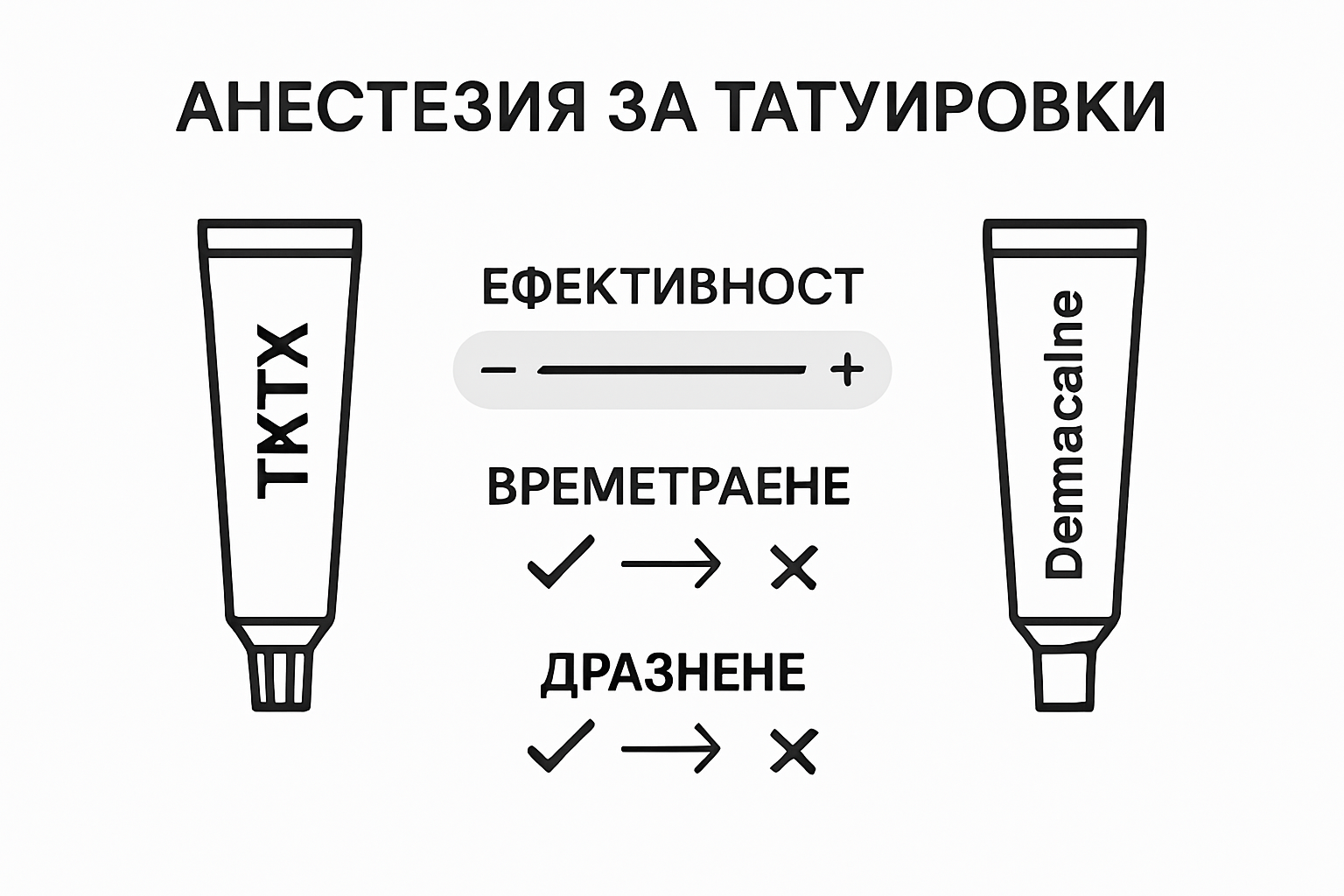 Сравнителна таблица: TKTX или Dermacaine – кой продукт да изберем?