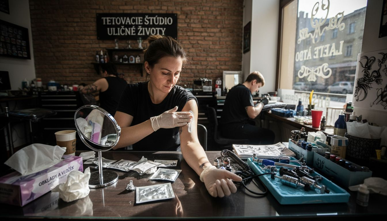 Znecitlivujúci krém na tetovanie sa nanáša rovnomerne po celej ploche pokožky.