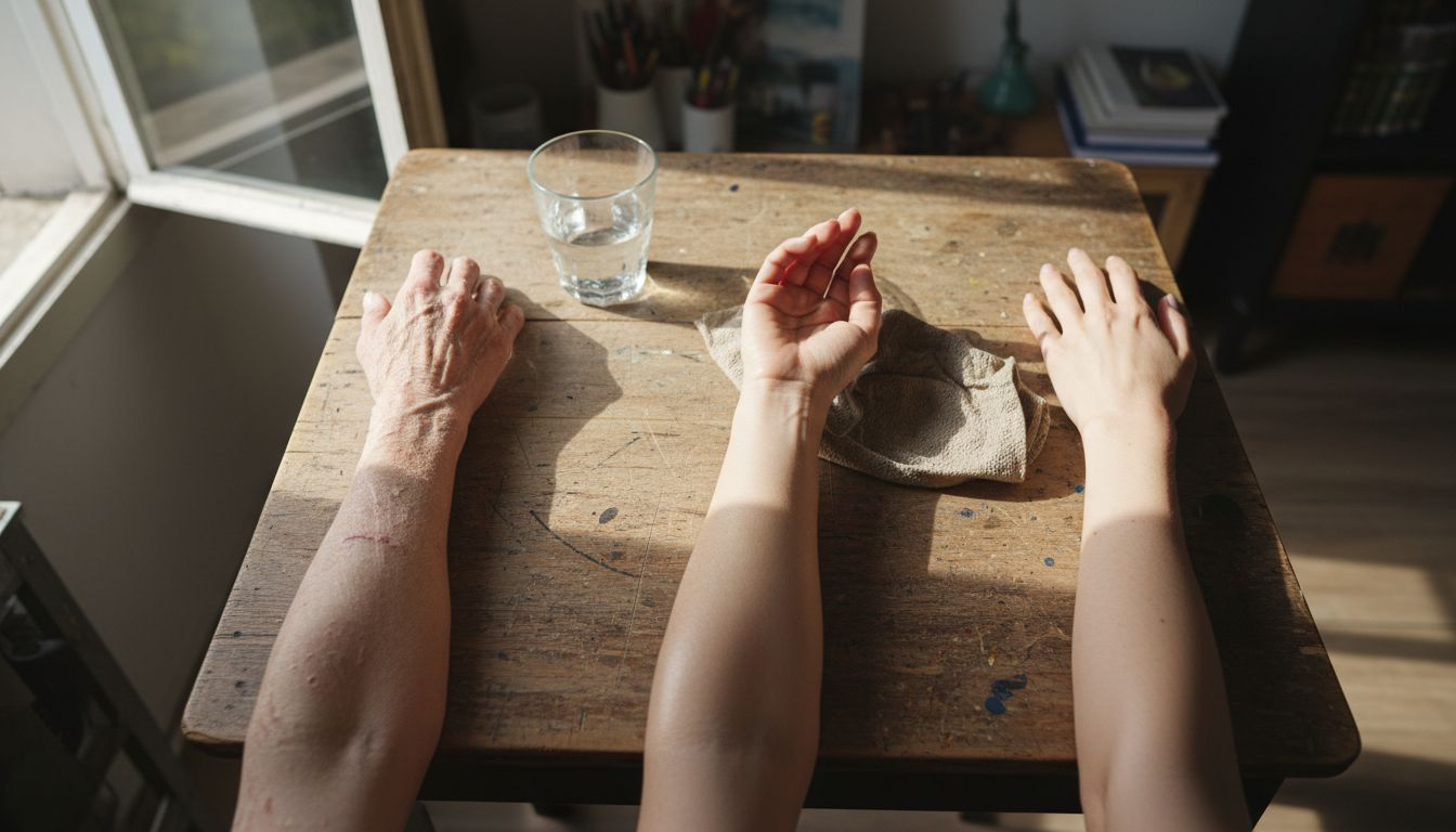 Detailný záber na ruky s rôznymi typmi pokožky