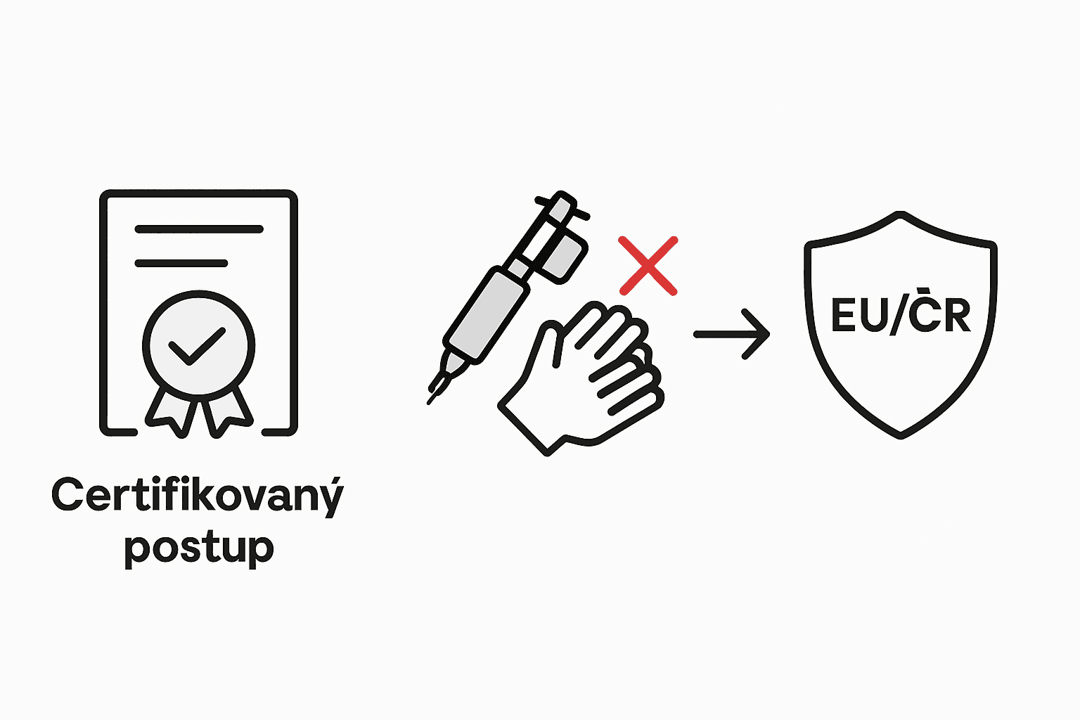 Infografika přehledně ukazuje, jak v Česku probíhá certifikace tatérů