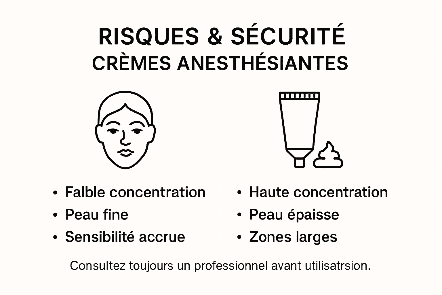 Infographie : les dangers liés à l’utilisation des crèmes anesthésiantes