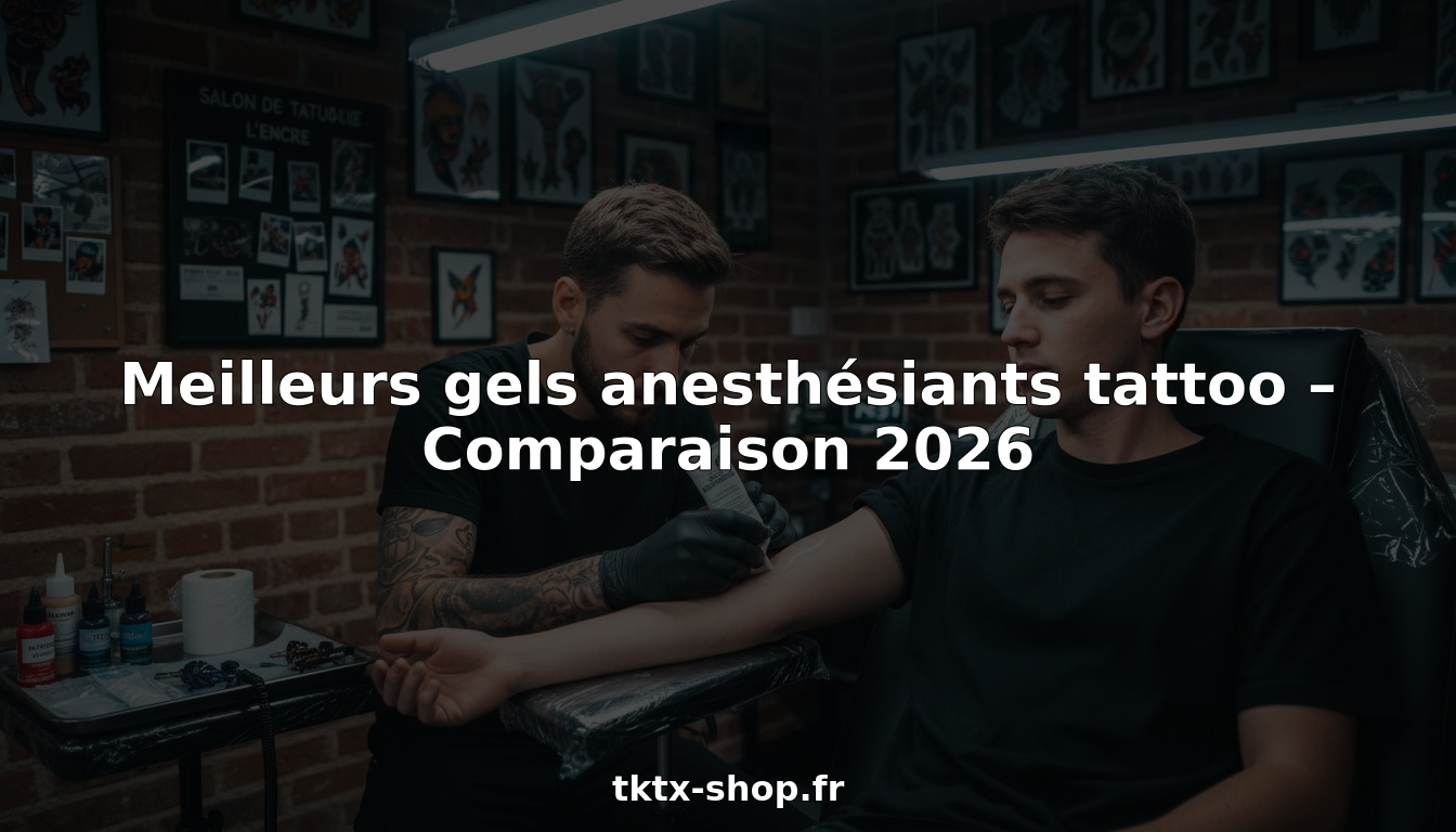 Un tatoueur applique un gel anesthésiant sur la peau de son client avant de commencer la séance.