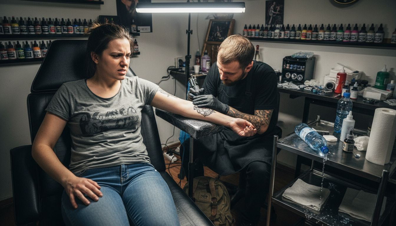 Valaki elsőként tapasztalja meg, milyen érzés, amikor tetoválást készítenek – az első tűszúrásoktól kezdve a meglepettségen át egészen addig, amikor már csak próbálja kibírni a fájdalmat. Az arckifejezésén egyből látszik, hogy ez nem egy sétagalopp, de közben azért ott bujkál az izgatottság is, hogy végre elkészül a várva várt minta.