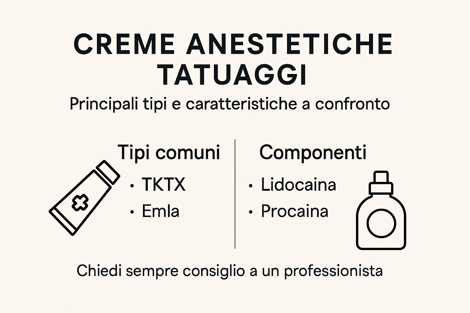 Guida illustrata alle diverse creme anestetiche per tatuaggi