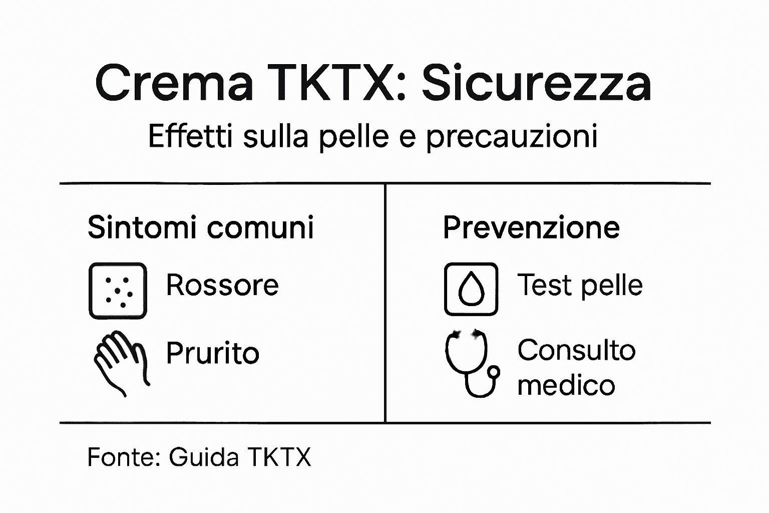 Infografica: tutto quello che c’è da sapere su sicurezza ed effetti indesiderati di TKTX