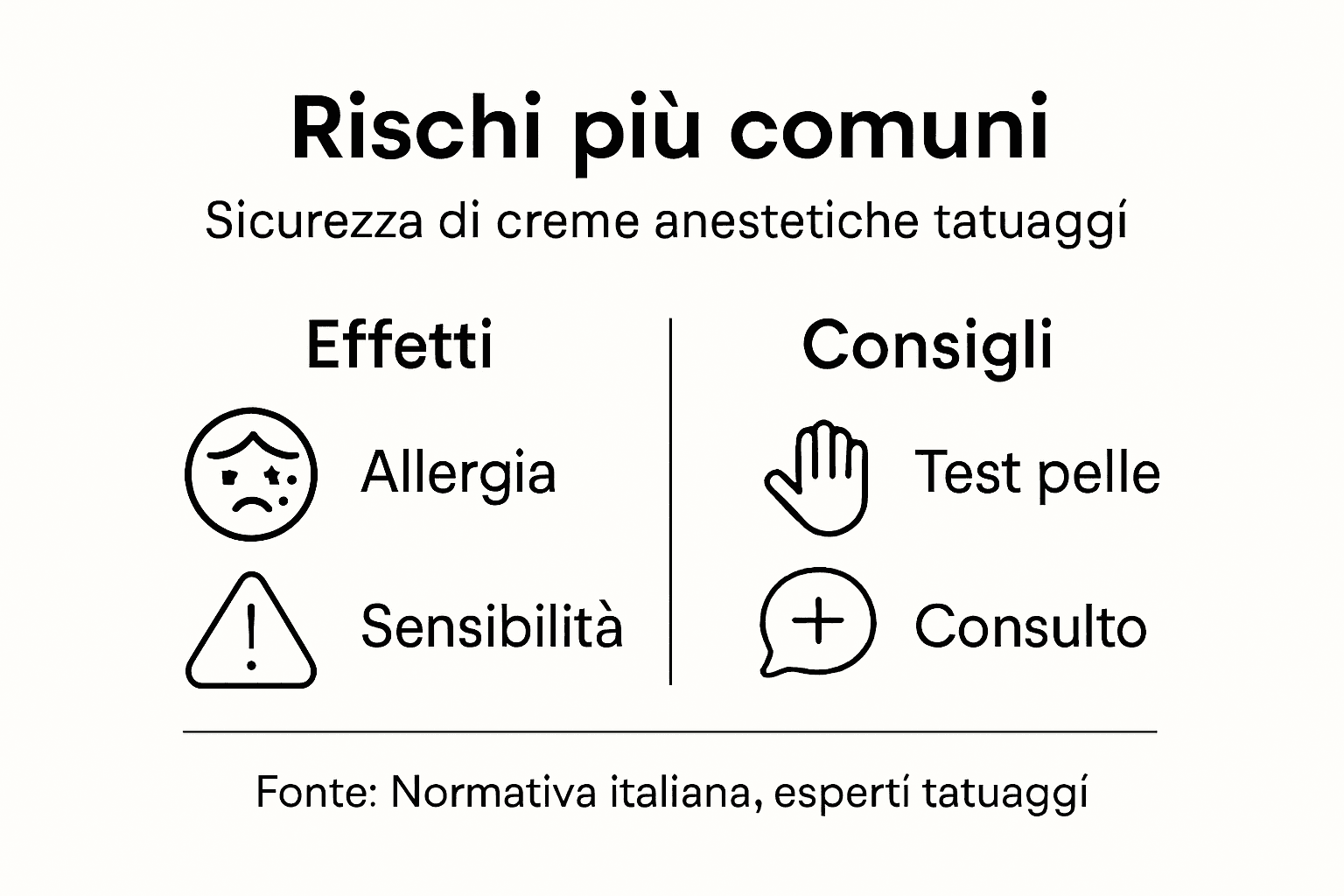 Infografica sui rischi dell’anestesia e sulla sicurezza dei tatuaggi