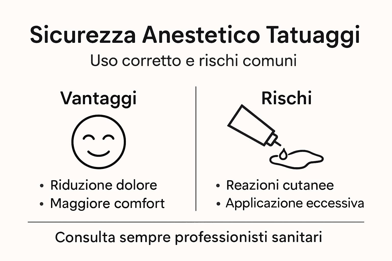 Infografica sulla sicurezza degli anestetici locali per tatuaggi