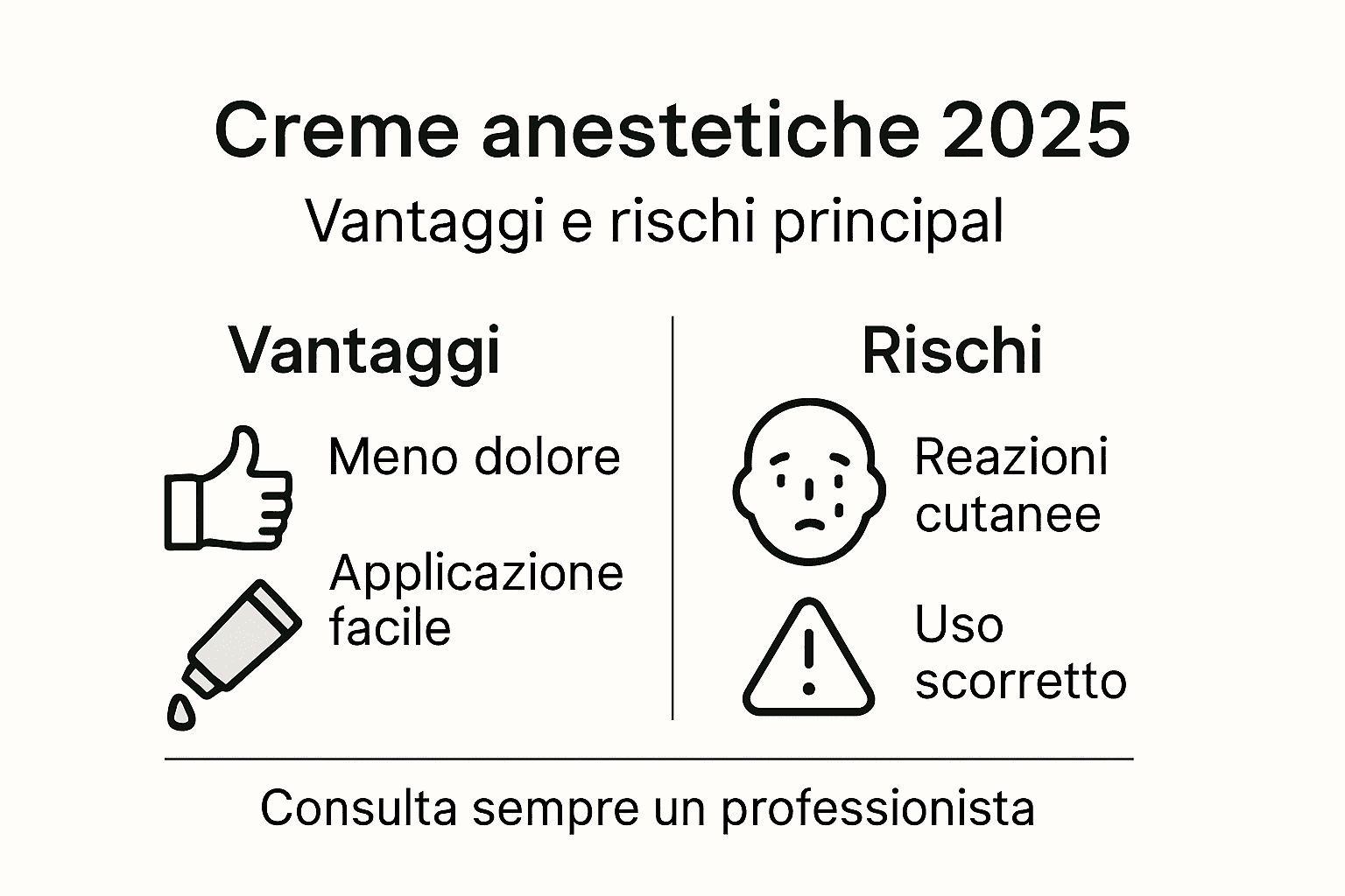 Infografica: pro e contro delle creme anestetiche