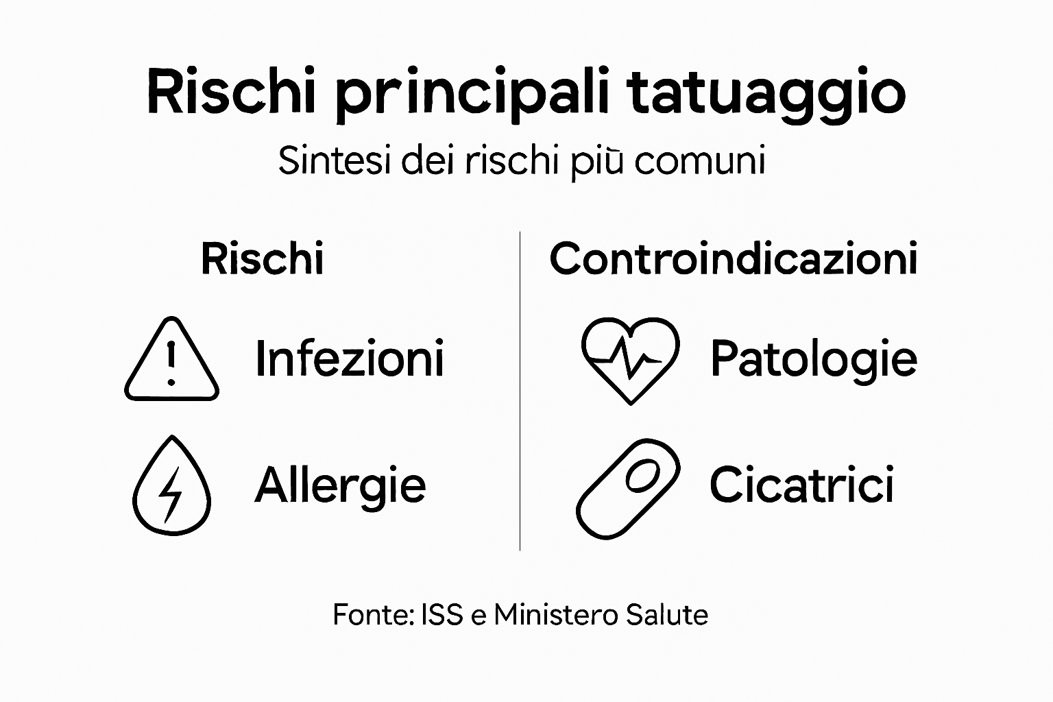 Infografica: tutto quello che devi sapere su rischi e possibili controindicazioni dei tatuaggi