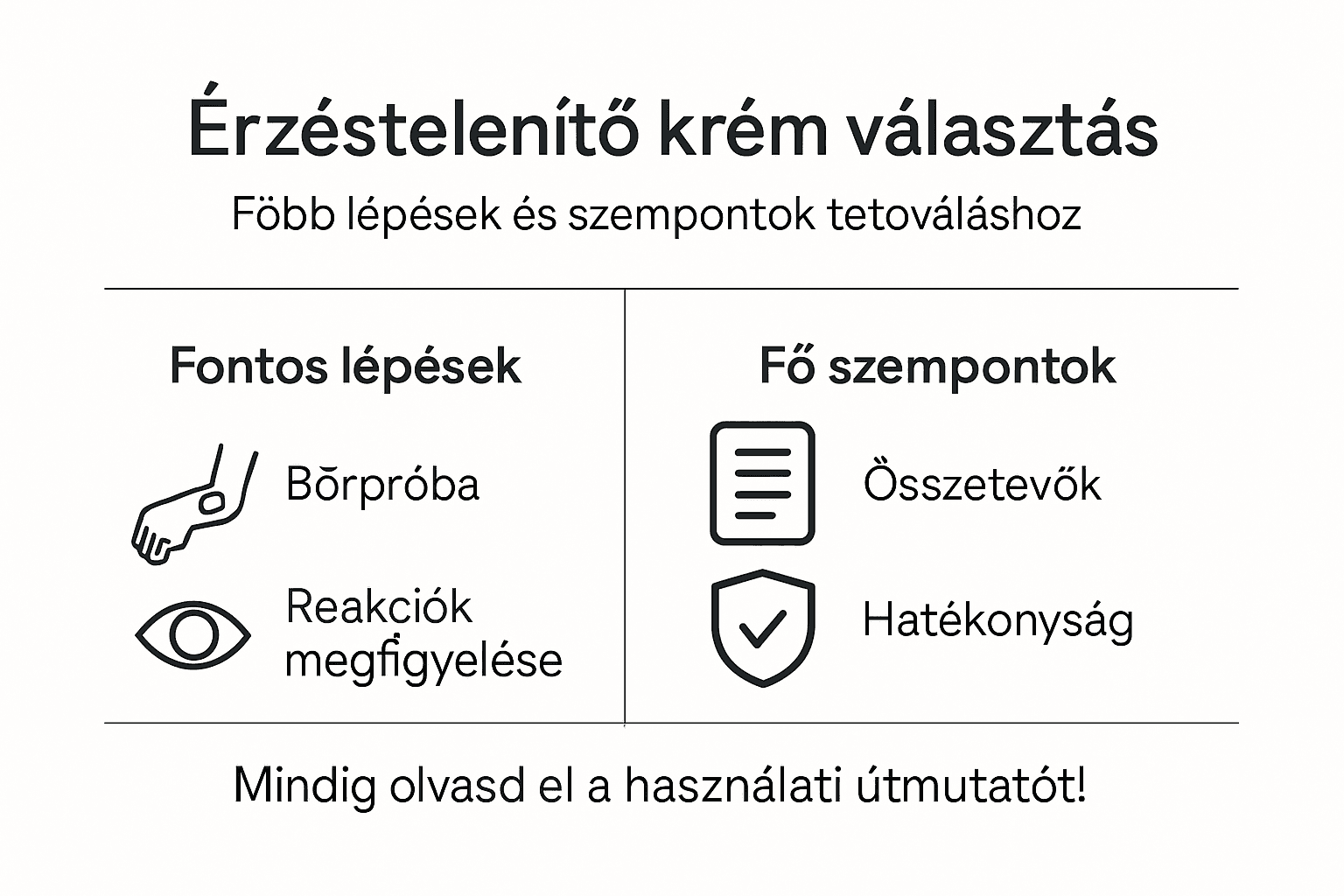 Infografika: hogyan válasszunk érzéstelenítő krémet lépésről lépésre
