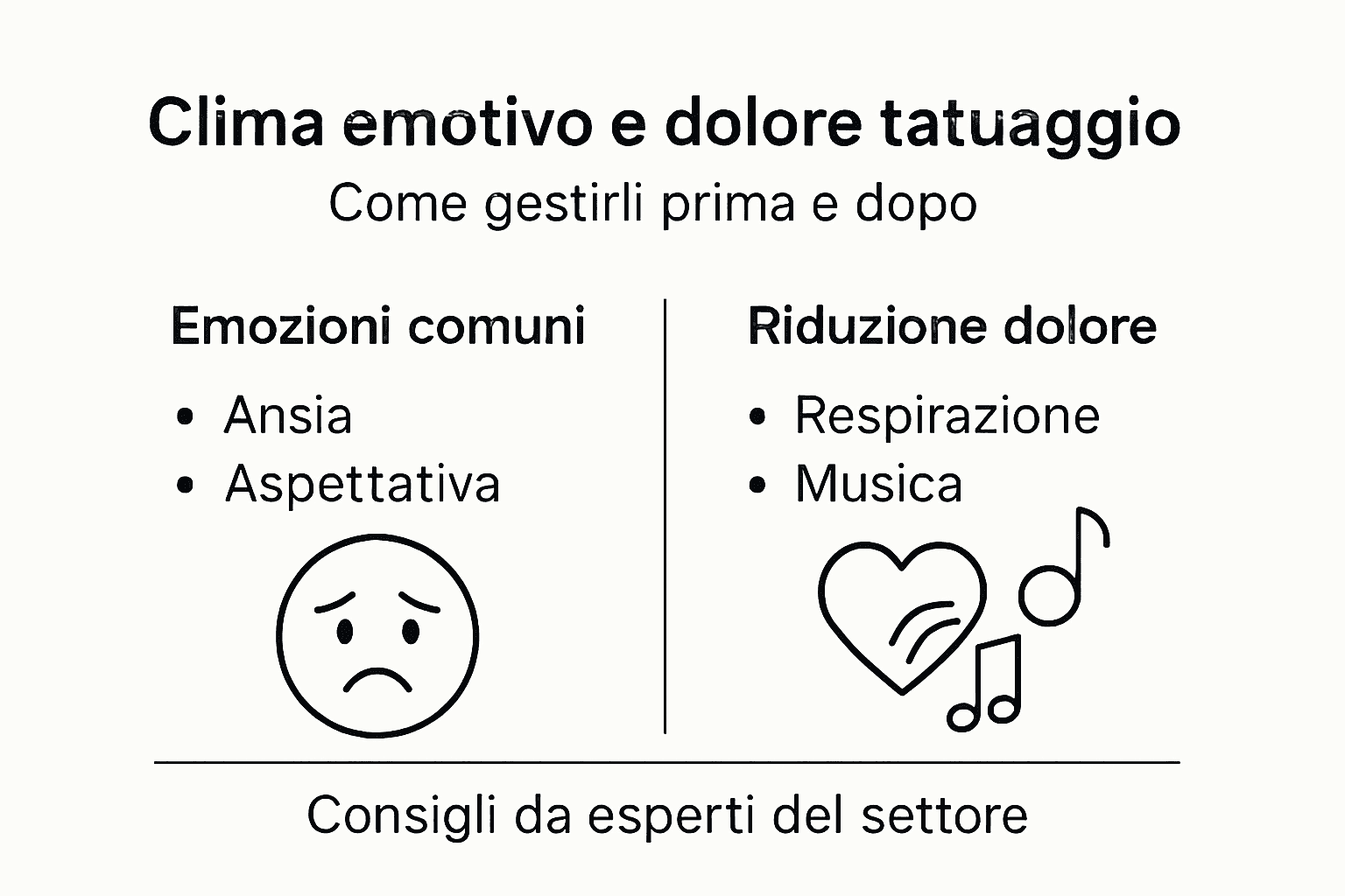 Infografica: come lo stato d’animo influisce sulla percezione del dolore durante il tatuaggio