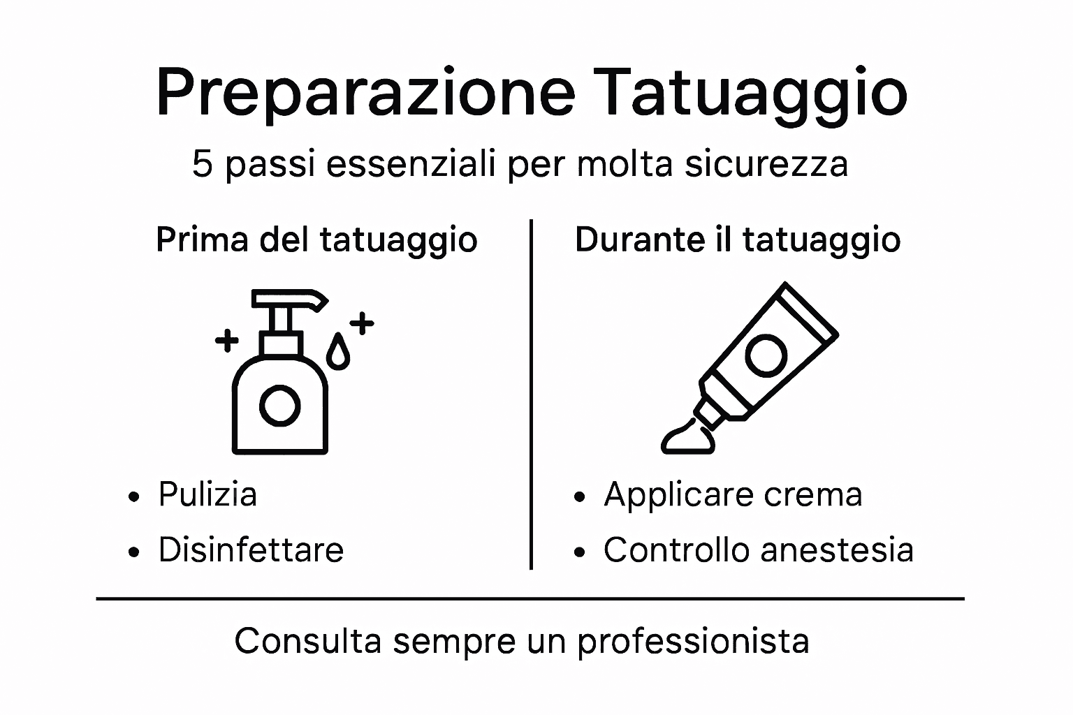 Infografica: tutti i passaggi fondamentali per prepararsi a un tatuaggio
