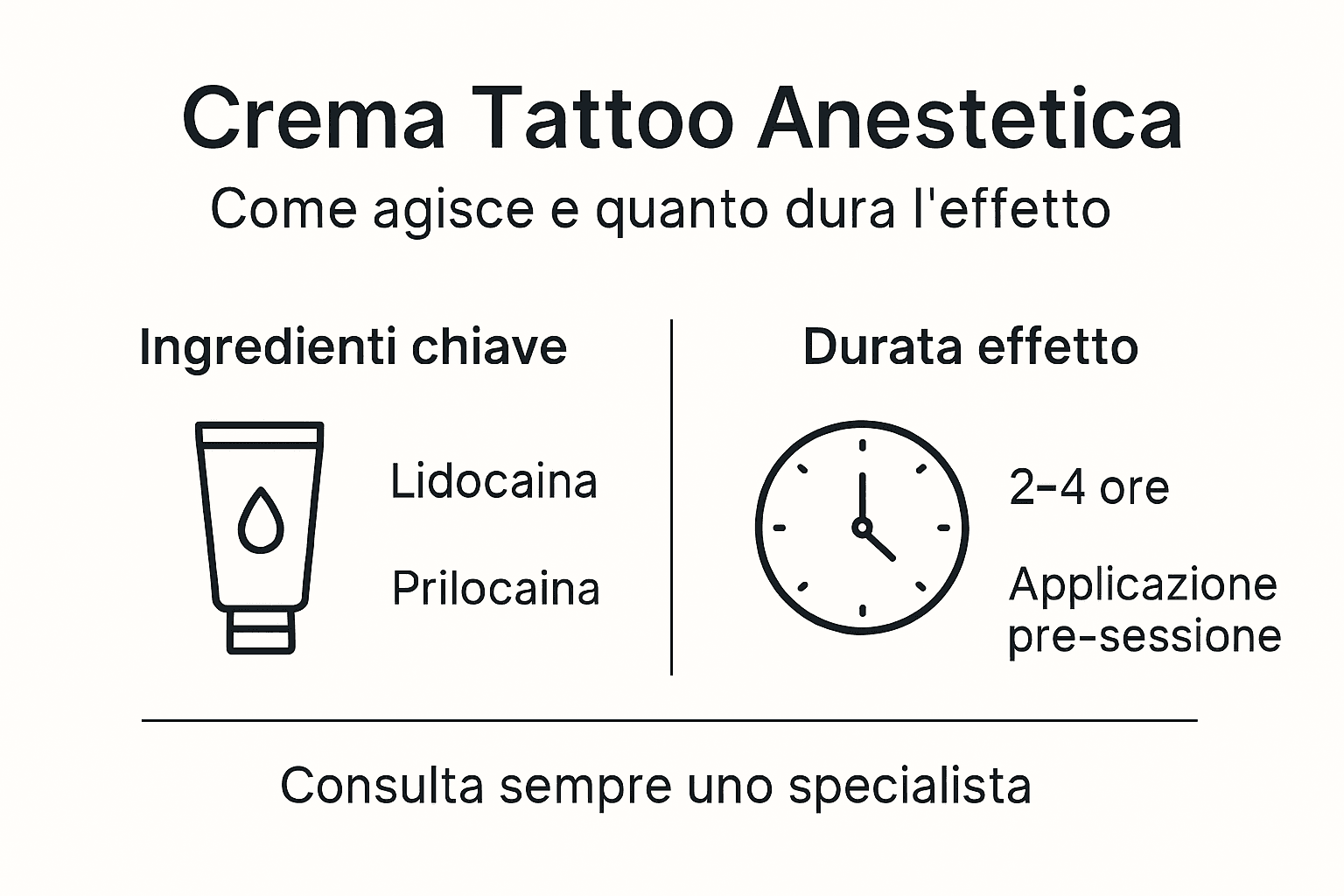 Infografica: scopri quali sono gli effetti principali della crema anestetica
