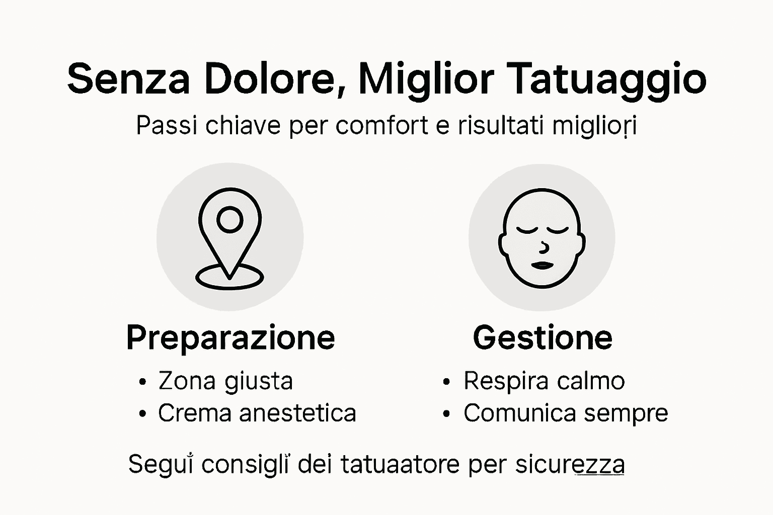 Infografica: tutti i passaggi per un tatuaggio senza dolore