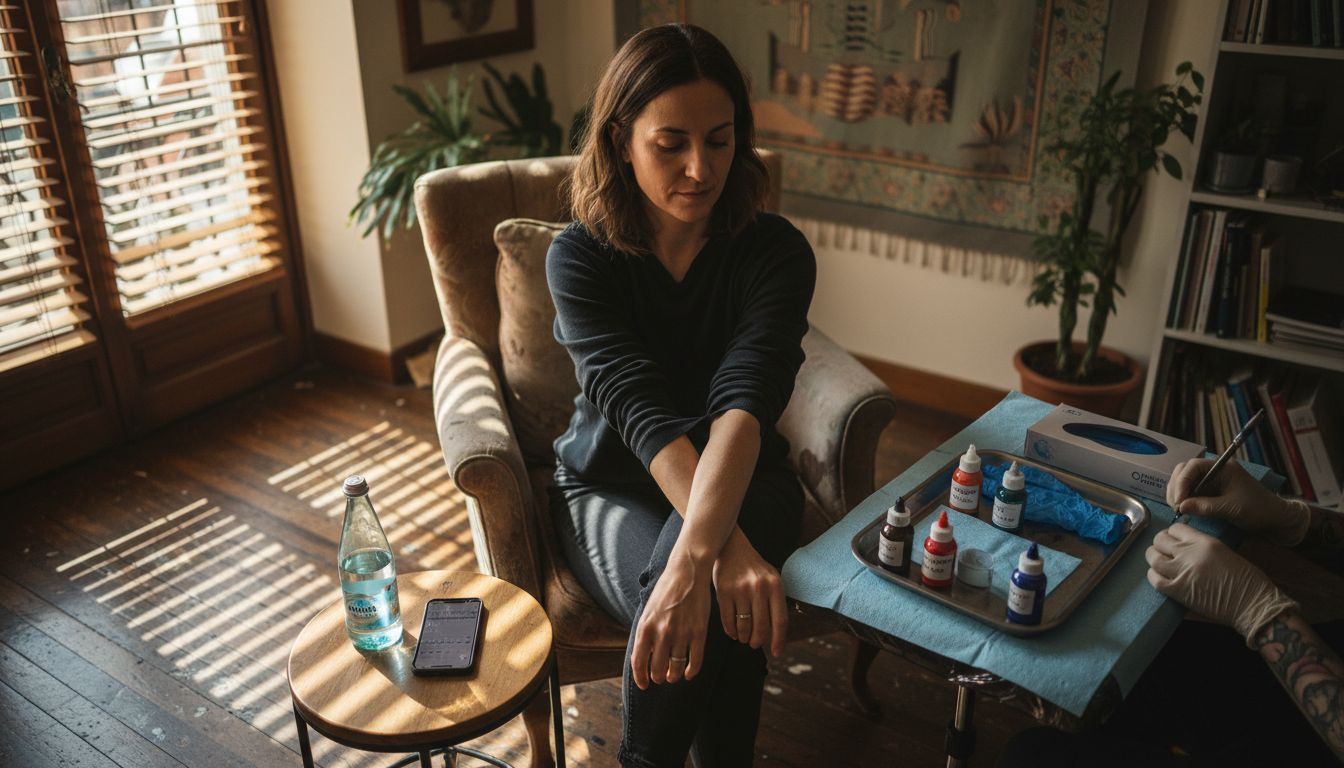 Preparativi del cliente prima della seduta per il tatuaggio